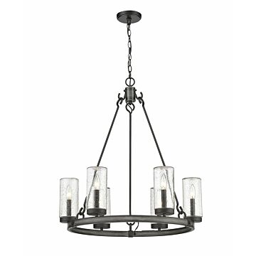 Z-Lite Marlow 6-Light Outdoor Pendant Light In Ashen Barnboard