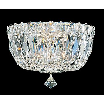 Petit Crystal Deluxe Three Light Flush Mount in Gold by Schonbek