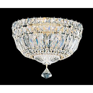 Petit Crystal Deluxe Four Light Flush Mount in Silver by Schonbek