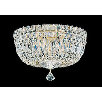 Petit Crystal Deluxe Five Light Flush Mount in Gold by Schonbek