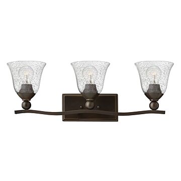 Hinkley Bolla 3-Light Bathroom Vanity Light In Olde Bronze With Clear Seedy Glass