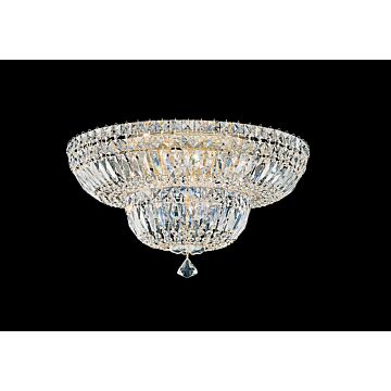 Petit Crystal Deluxe Nine Light Flush Mount in Gold by Schonbek