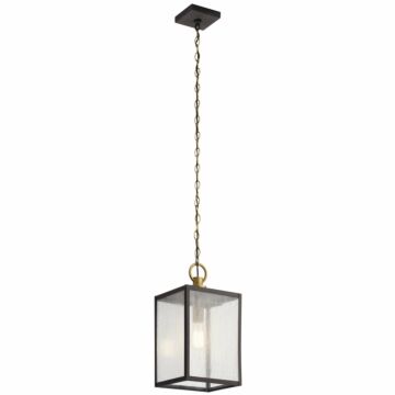 Lahden One Light Outdoor Pendant Semi Flush Mount in Weathered Zinc by Kichler