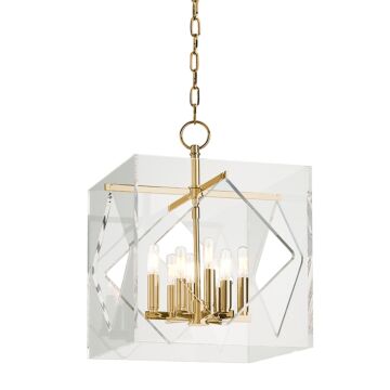 Travis Eight Light Pendant in Aged Brass by Hudson Valley