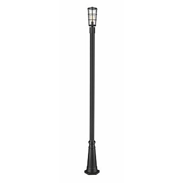 Z-Lite Helix 1-Light Outdoor Post Mounted Fixture Light In Black