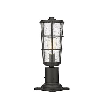 Z-Lite Helix 1-Light Outdoor Pier Mounted Fixture Light In Black