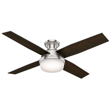 Dempsey 52"Ceiling Fan in Brushed Nickel by Hunter