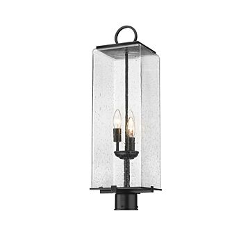 Z-Lite Sana 3-Light Outdoor Post Mount Fixture Light In Black