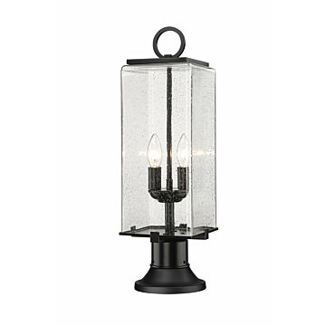 Z-Lite Sana 2-Light Outdoor Pier Mounted Fixture Light In Black