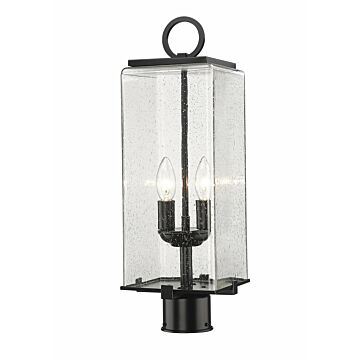 Z-Lite Sana 2-Light Outdoor Post Mount Fixture Light In Black