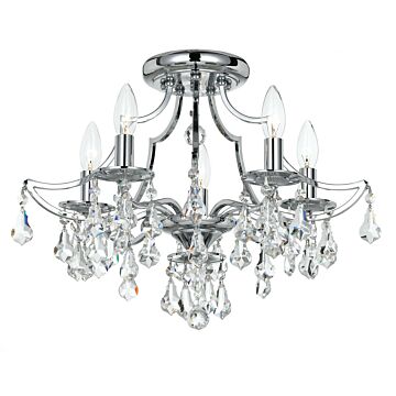 Cedar Five Light Semi Flush Mount in Polished Chrome by Crystorama