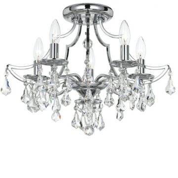 Cedar Five Light Semi Flush Mount in Polished Chrome by Crystorama
