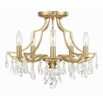 Cedar Five Light Semi Flush Mount in Vibrant Gold by Crystorama