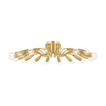 Barney 18 Light Semi Flush Mount in Aged Brass by Hudson Valley