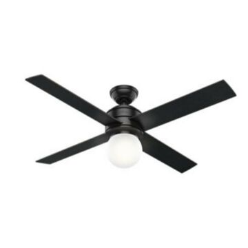 Hepburn 52"Ceiling Fan in Matte Black by Hunter
