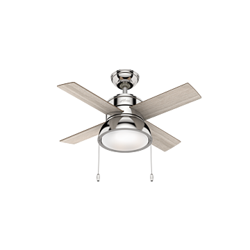 Hunter LOKI 2 Light 36 Inch Indoor Ceiling Fan in Polished Nickel
