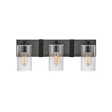 Hinkley Sawyer 3-Light Bathroom Vanity Light In Aged Zinc