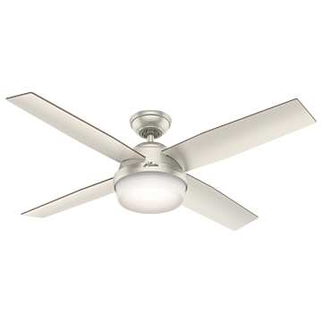 Dempsey 52"Ceiling Fan in Matte Nickel by Hunter