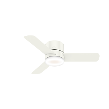 Hunter Minimus 44 Inch Indoor Flush Mount Ceiling Fan in Fresh White