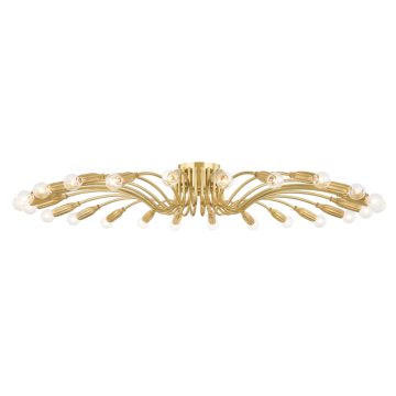 Barney 24 Light Semi Flush Mount in Aged Brass by Hudson Valley