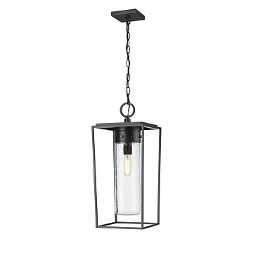 Z-Lite Sheridan 1-Light Outdoor Chain Mount Ceiling Fixture Light In Black
