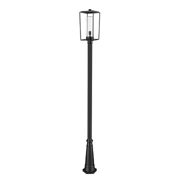 Z-Lite Sheridan 1-Light Outdoor Post Mounted Fixture Light In Black