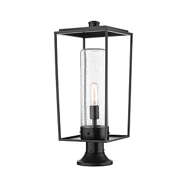 Z-Lite Sheridan 1-Light Outdoor Pier Mounted Fixture Light In Black