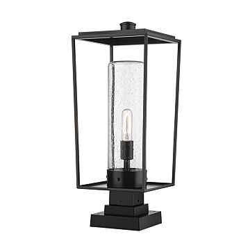 Z-Lite Sheridan 1-Light Outdoor Pier Mounted Fixture Light In Black