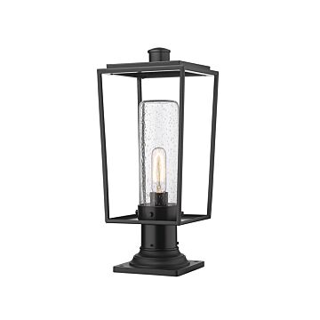 Z-Lite Sheridan 1-Light Outdoor Pier Mounted Fixture Light In Black
