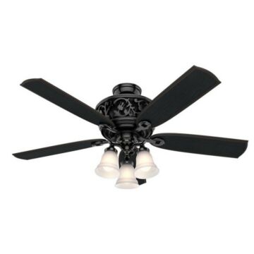 Promenade 54"Ceiling Fan in Gloss Black by Hunter
