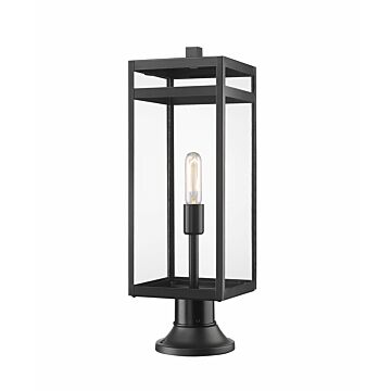 Z-Lite Nuri 1-Light Outdoor Pier Mounted Fixture Light In Black