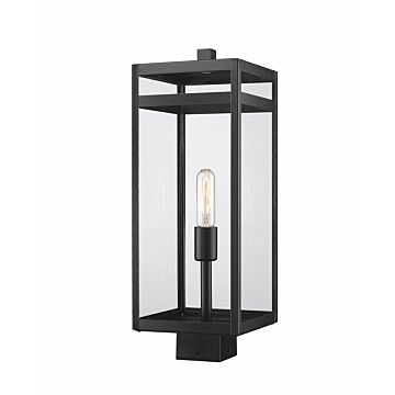 Z-Lite Nuri 1-Light Outdoor Post Mount Fixture Light In Black