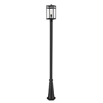Z-Lite Nuri 1-Light Outdoor Post Mounted Fixture Light In Black