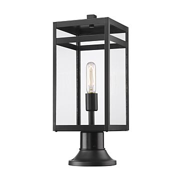 Z-Lite Nuri 1-Light Outdoor Pier Mounted Fixture Light In Black