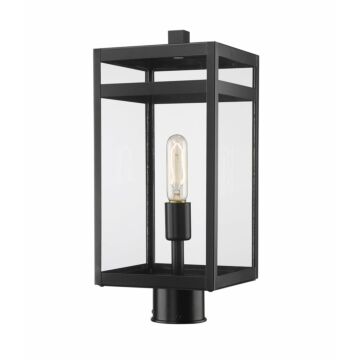 Z-Lite Nuri 1-Light Outdoor Post Mount Fixture Light In Black