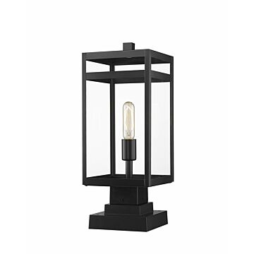 Z-Lite Nuri 1-Light Outdoor Pier Mounted Fixture Light In Black