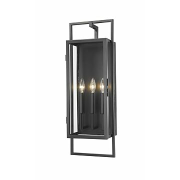 Z-Lite Lucian 3-Light Outdoor Wall Sconce In Black
