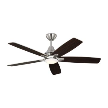Lowden 1-Light 52" Ceiling Fan in Brushed Steel
