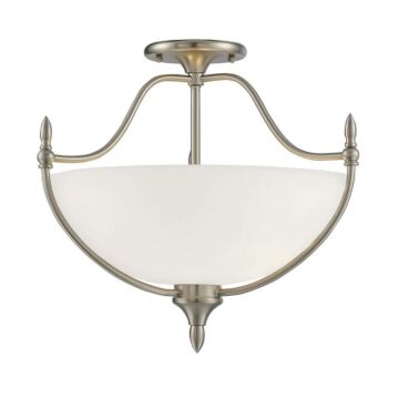 Herndon Three Light SemiFlush Mount in Satin Nickel by Savoy House