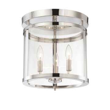 Penrose Three Light SemiFlush Mount in Polished Nickel by Savoy House