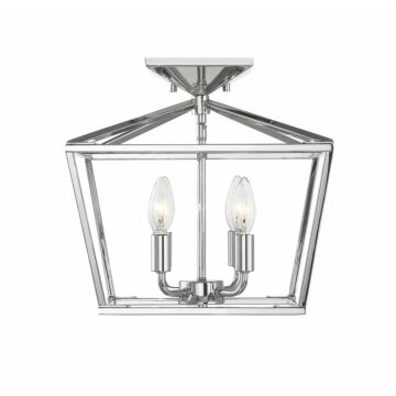 Townsend Four Light SemiFlush Mount in Polished Nickel by Savoy House