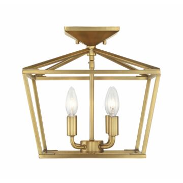 Townsend Four Light SemiFlush Mount in Warm Brass by Savoy House