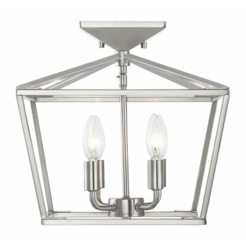 Townsend Four Light SemiFlush Mount in Satin Nickel by Savoy House
