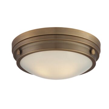 Lucerne Two Light Flush Mount in Warm Brass by Savoy House