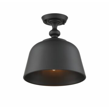 Berg One Light SemiFlush Mount in Matte Black by Savoy House