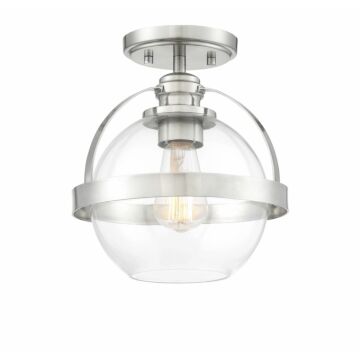 Pendleton One Light SemiFlush Mount in Satin Nickel by Savoy House