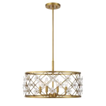 Bailey 4-Light Convertible Semi-Flush or Pendant in Warm Brass
