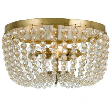 Rylee Three Light Flush Mount in Antique Gold by Crystorama