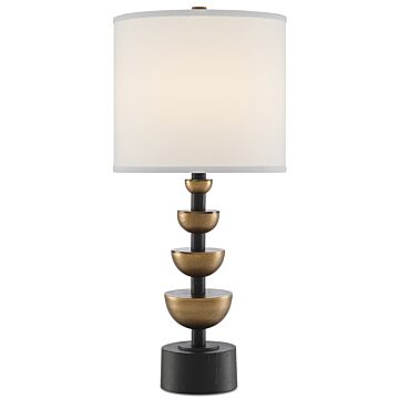 Currey & Company 29 Inch Chastain Table Lamp in Antique Brass and Black