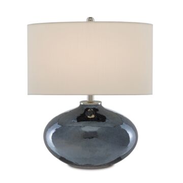 Lucent 1-Light Table Lamp in Blue Plated with Polished Nickel
